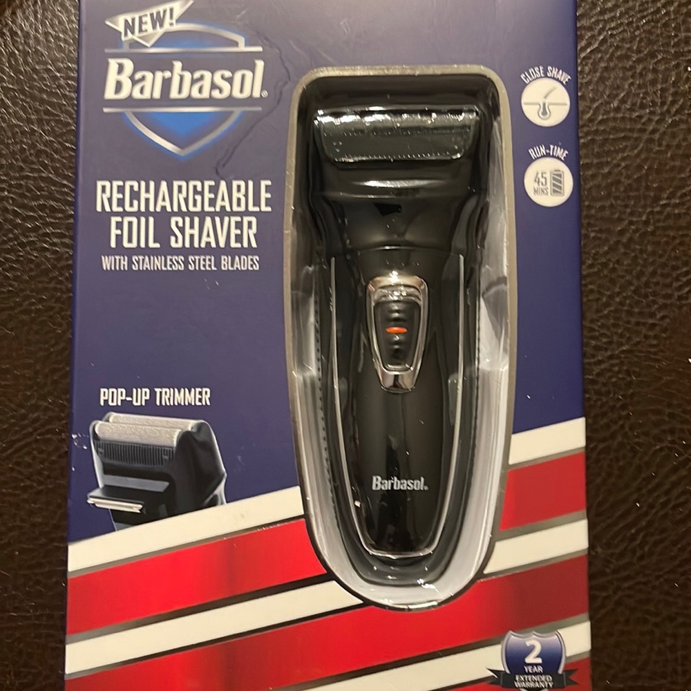 Barbasol Rechargeable Foil Shaver Stainless Steel Blades Pop-Up Trimmer New